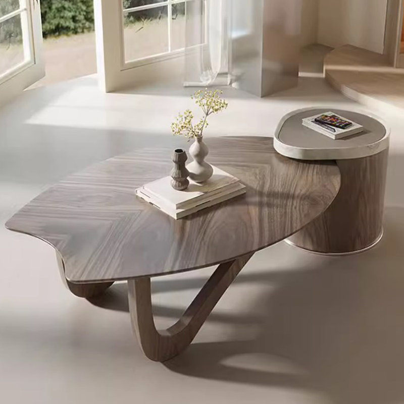 Shaped Leaf Design End Table Coffee Table
