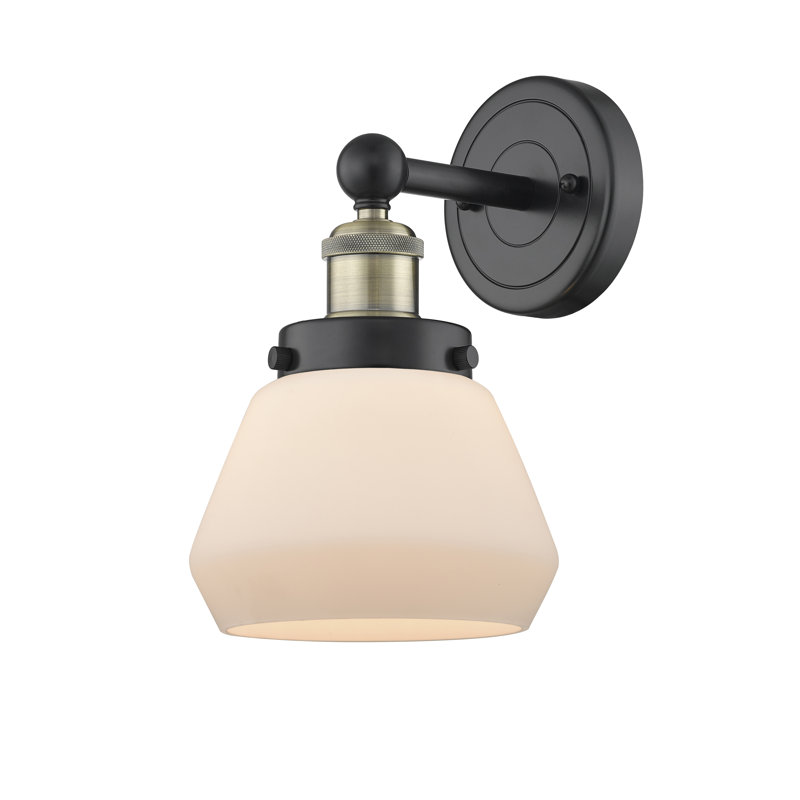 Carrboro Armed Sconce, Matte White, Black Antique Brass