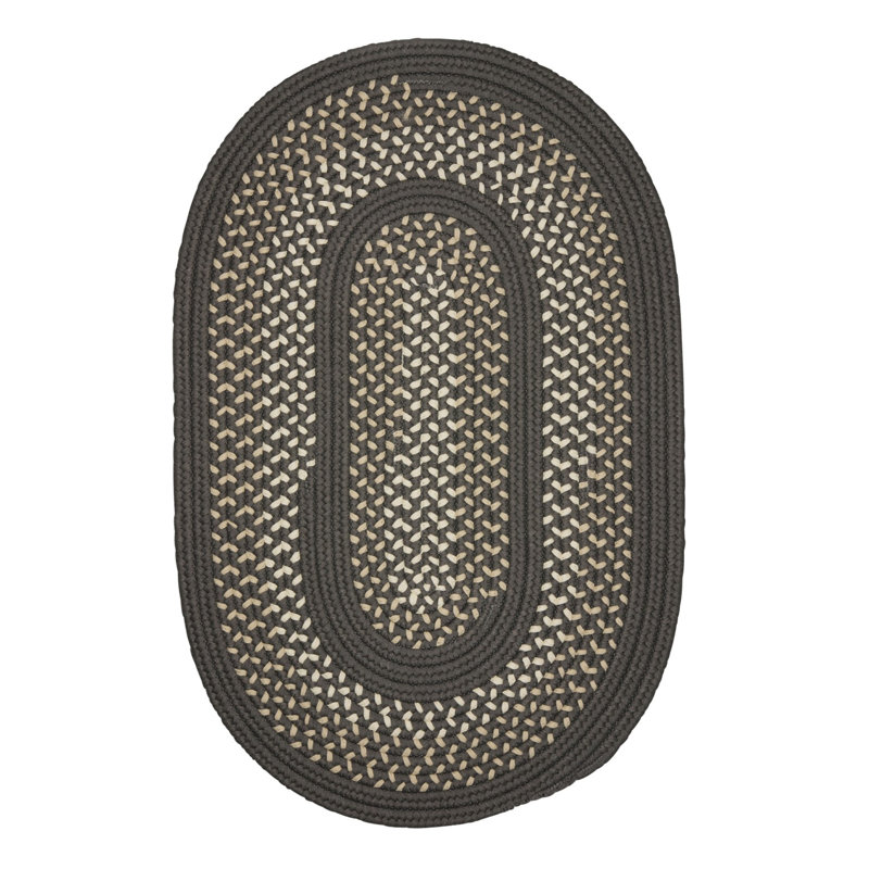 Tapis intérieur / extérieur Omaha , Ovale 5 pi x7 pi, Gris