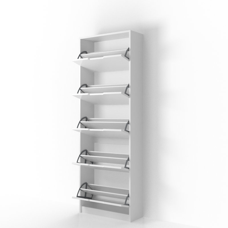 Centerton 20 Pair Flip Down Shoe Storage, White