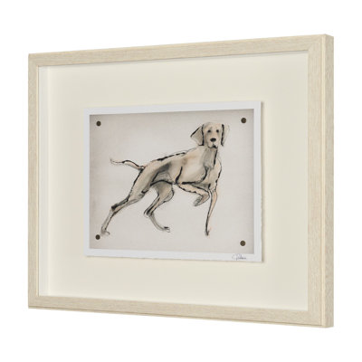 Harilla Pup V By Studio Hand Embelished Framed Artwork Matted Under Glass