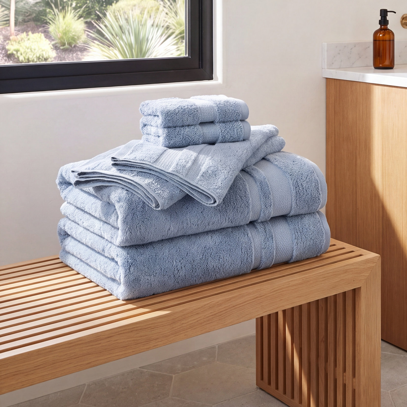 Casswell 6-Piece Cotton Towel Set, Spa Blue