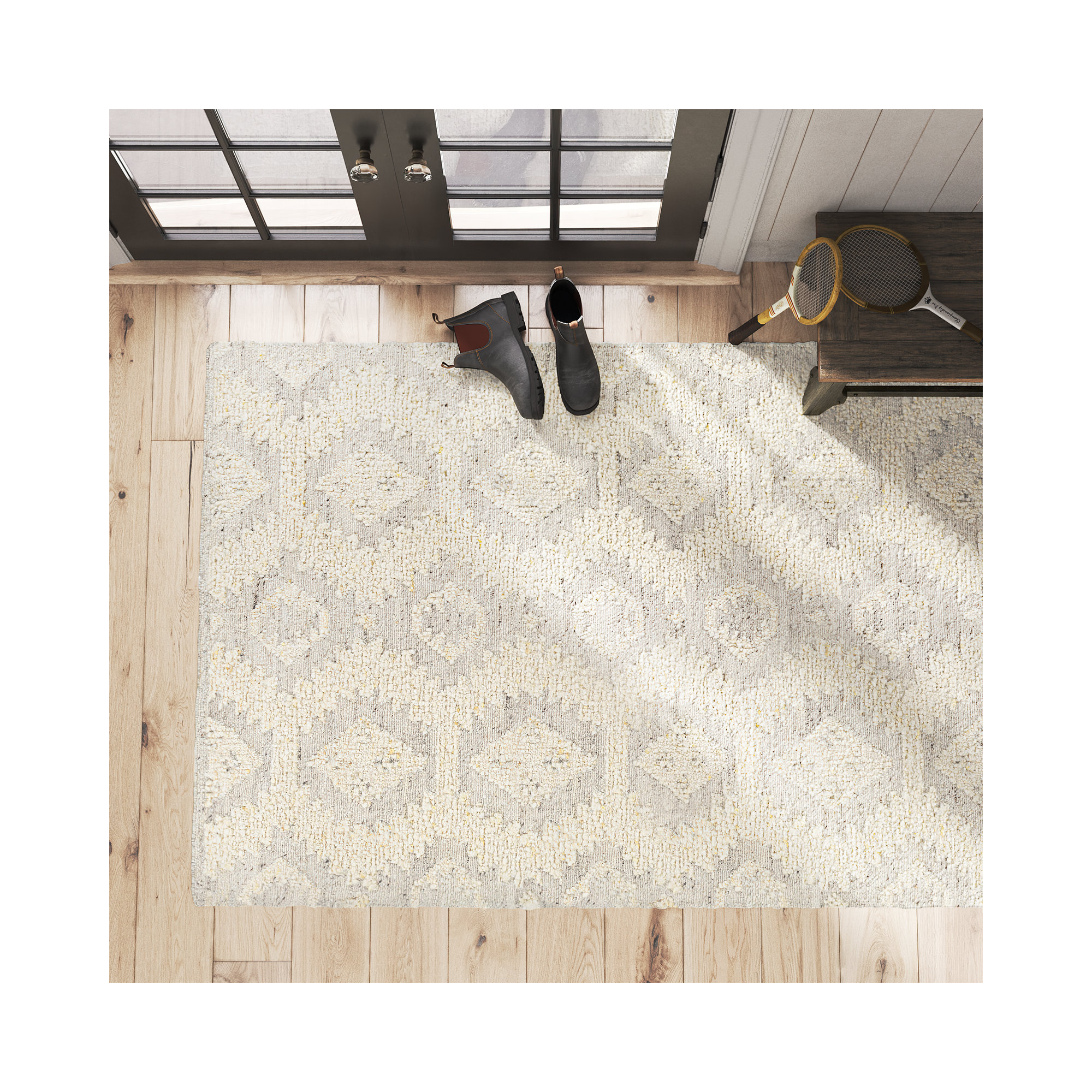 Oldcastle Handmade Wool Rug, Rectangle 5' x 7'6"