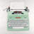 Mint typewriter - 32"x32" art on canvas