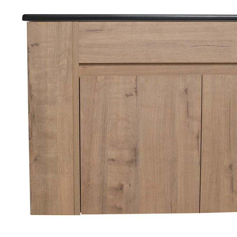 Meuble-lavabo de 30 pouces avec lavabo en céramique blanc et tablette ajustable, Noir