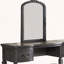 Ensemble coiffeuse classique en bois avec miroir sculpté et tiroirs-1982952072