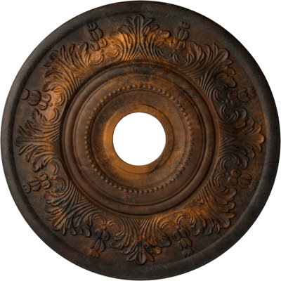 Endurathane Vienna Ceiling Medallion, 20"OD x 3 1/2"ID x 1 1/2"P (Fits Canopies up to 6 1/2"), Hand-Painted Rust Finish