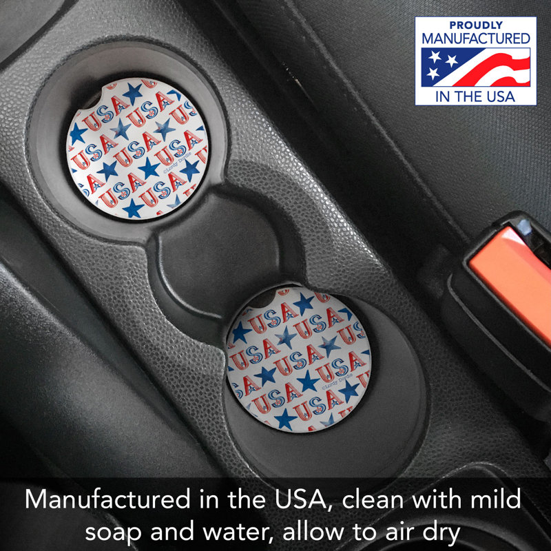 USA 2 Pack Stone Car Coasters