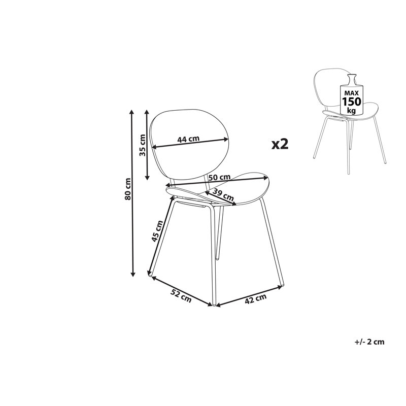Lakra 44cm H Side Chair, Black