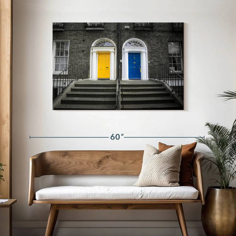Lilie jaune et bleu portes, H 30 po x l 45 po