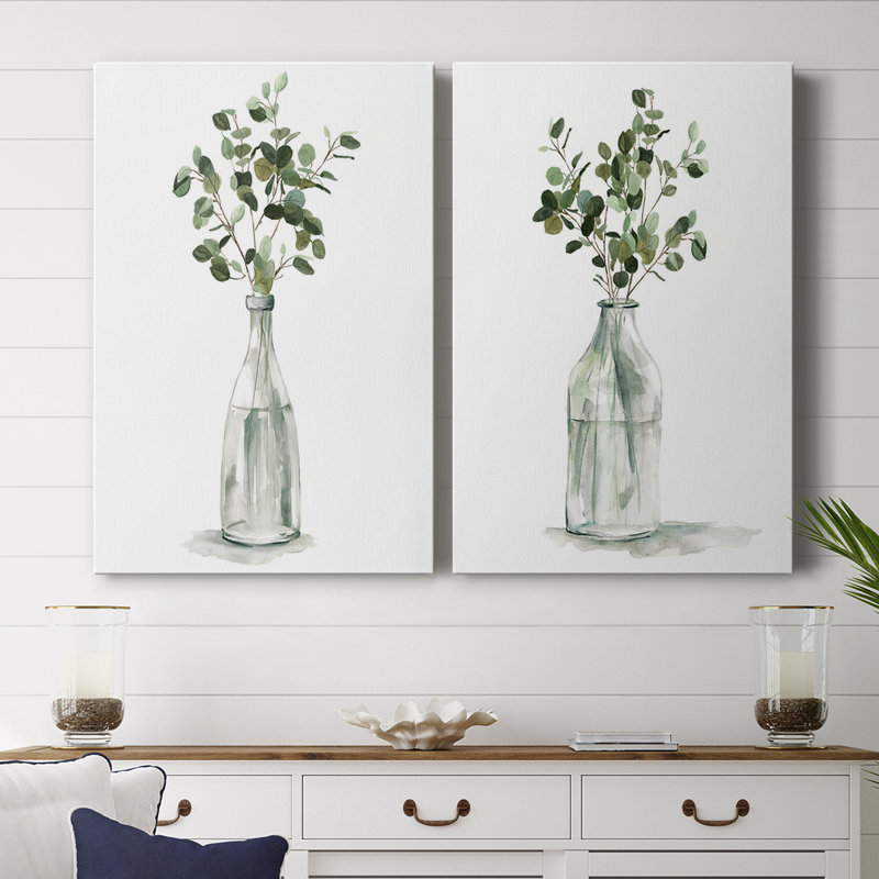 Botanical Arrangement I - Toile tendue avec châssis de qualité supérieure - Prêt à être accroché, H 60 po x l 80 po