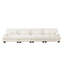 4 Canapé modulaire en chenille blanc: canapé confortable pour un appartement. Revêtement doux. Conception exquise rembourrée. Rembourrage intérieur. Combinaisons flexibles. Accoudoirs avec soutien supplémentaire. Coussins décoratifs