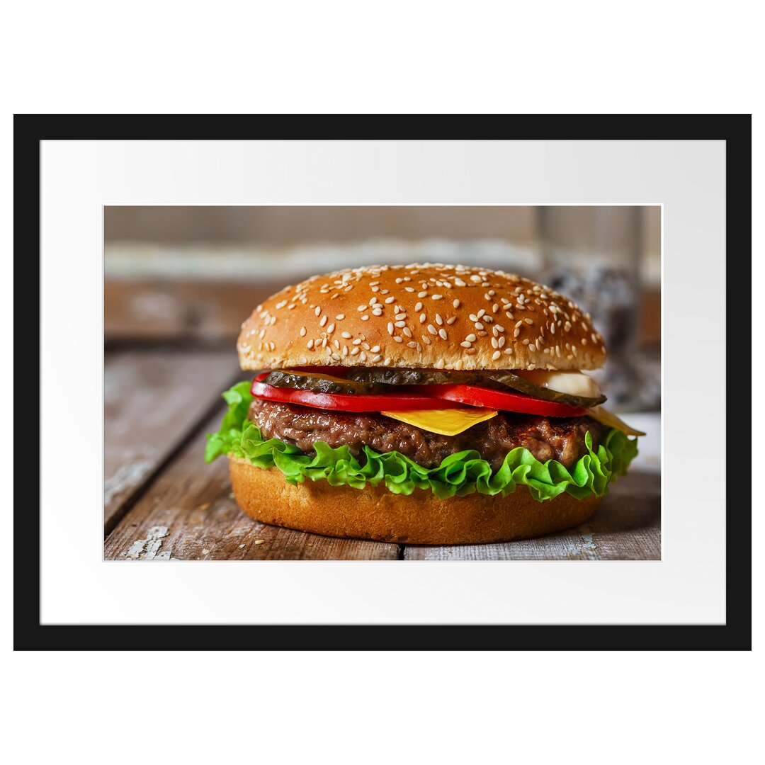 Gerahmtes Poster Burger mit Tomaten