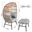 Chaise d'extérieur en osier avec repose-pieds