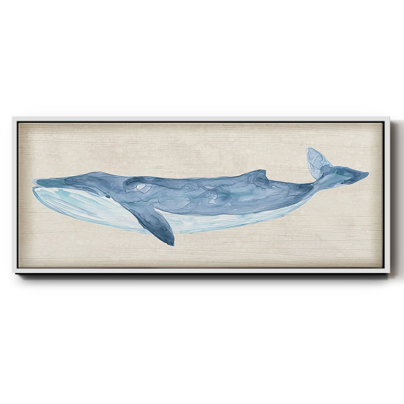 «Rustic Whale II», reproduction sur toile flottante, H 8 po x l 20 po x P 1,5 po, Blanc