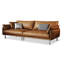 Canapé modulaire orange en cuir véritable-662894384