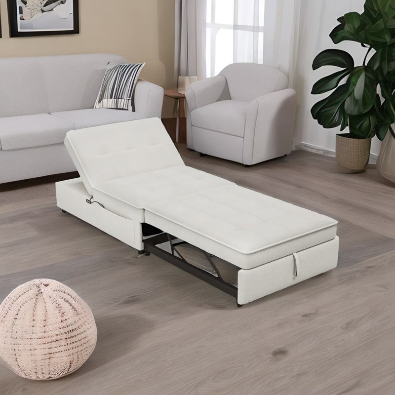 Fauteuil d'appoint Selecia, 100 % lin blanc
