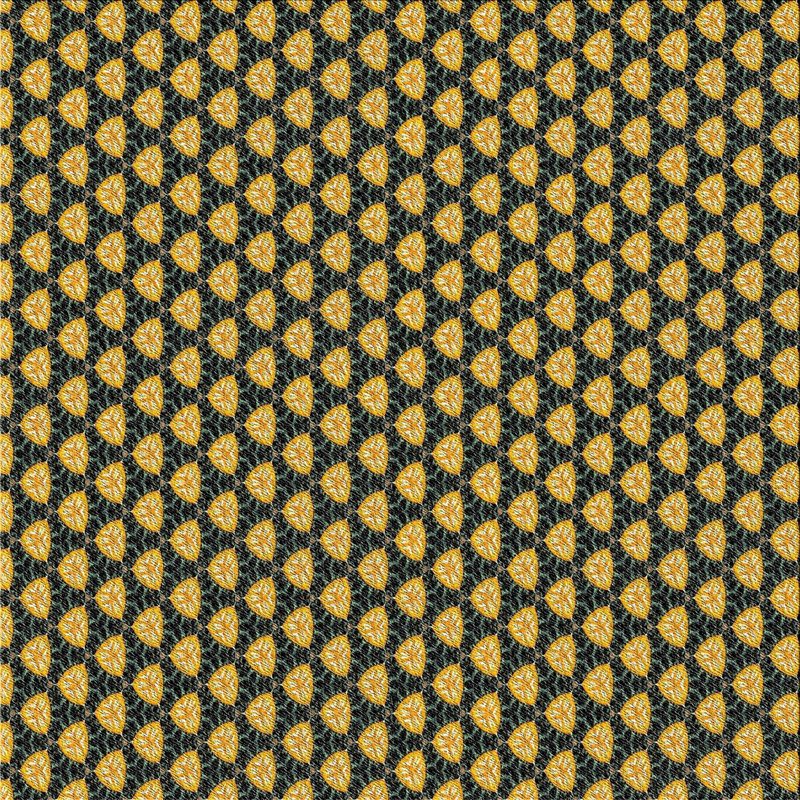 Tapis jaune/noir tissé à la machine, Carré 3 pi