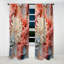 Rideau occultant en velours rose et blanc Coastal Coral Collage IV - Coastal Coral-253892358