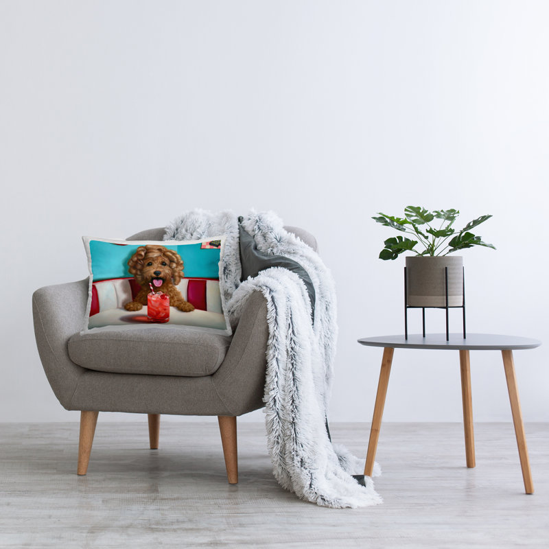 Coussin décoratif chien avec boisson fruitée Diner