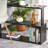 L Shaped Corner Desk, 360 Degree Rotating Home Office Desk With Storage Shelves, Writing Table Workstation