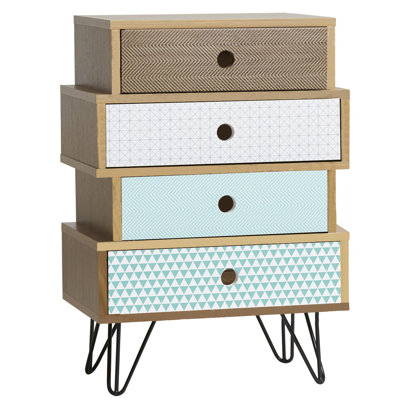 Jenifer 40cm W Metal Bedside Table