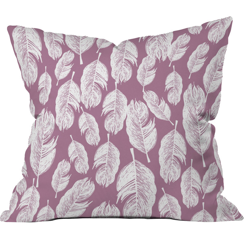 Feather Fun Polyester Throw Pillow, 18" x 18"
