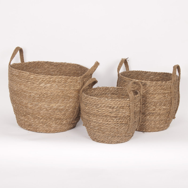 Highland Dunes Wicker Basket, Beige