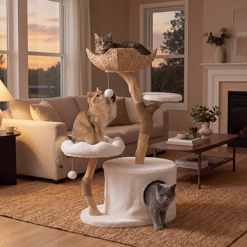 Solid Wood Cat Tree, Wood