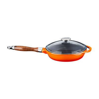 Lava Enameled Cast Iron Skillet 11 inch-with Beechwood Handle