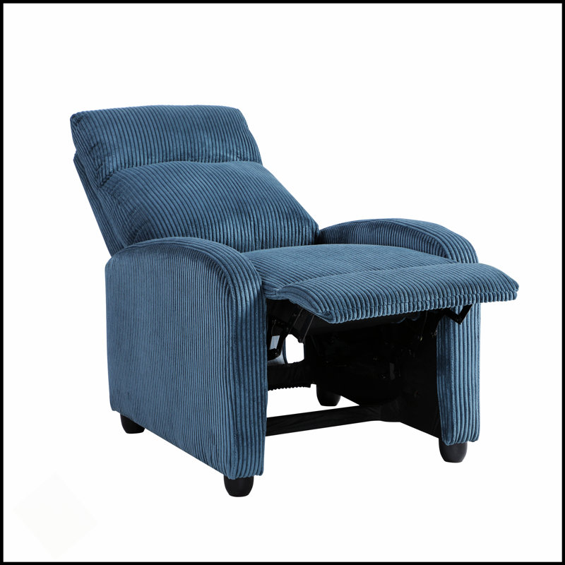 Fauteuil inclinable moderne avec dossier en velours côtelé et structure en bois massif pour un confort et un style ultimes