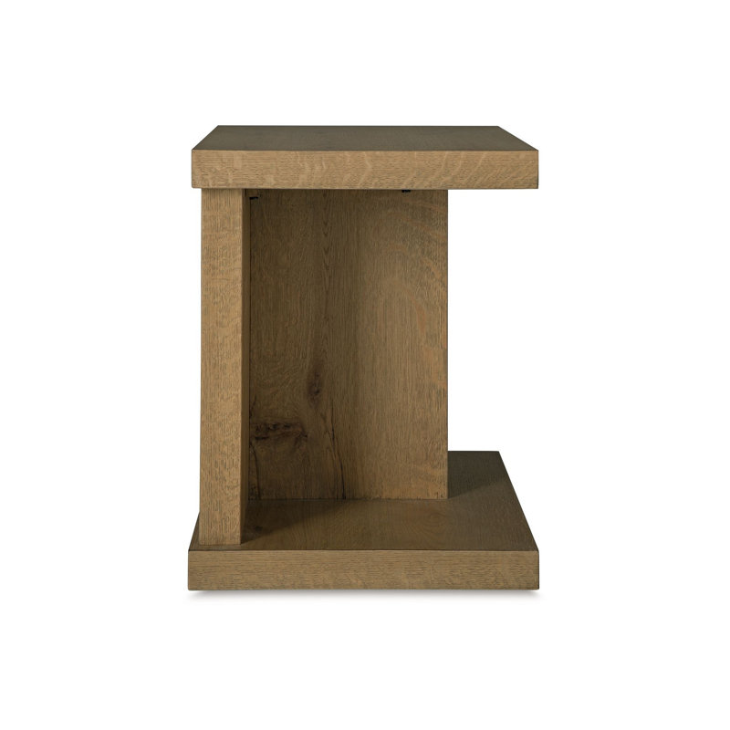Table de chevet Anay avec port USB double, chêne rustique brun de 22 po Anay