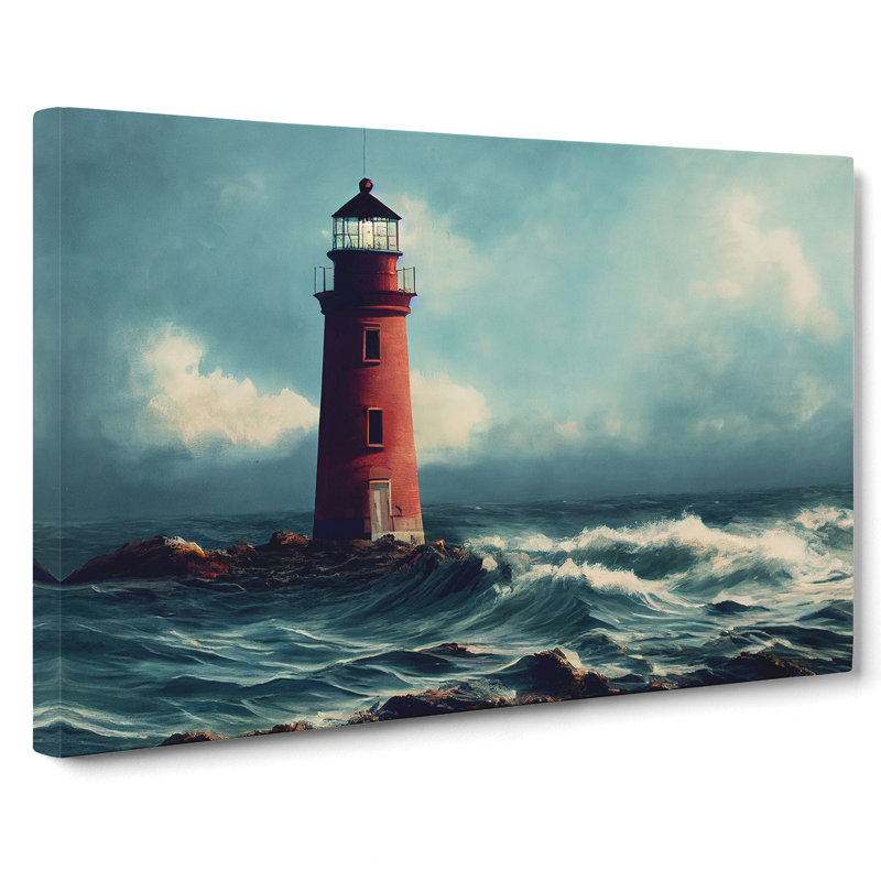 Super Lighthouse Seascape - Wrapped Canvas
