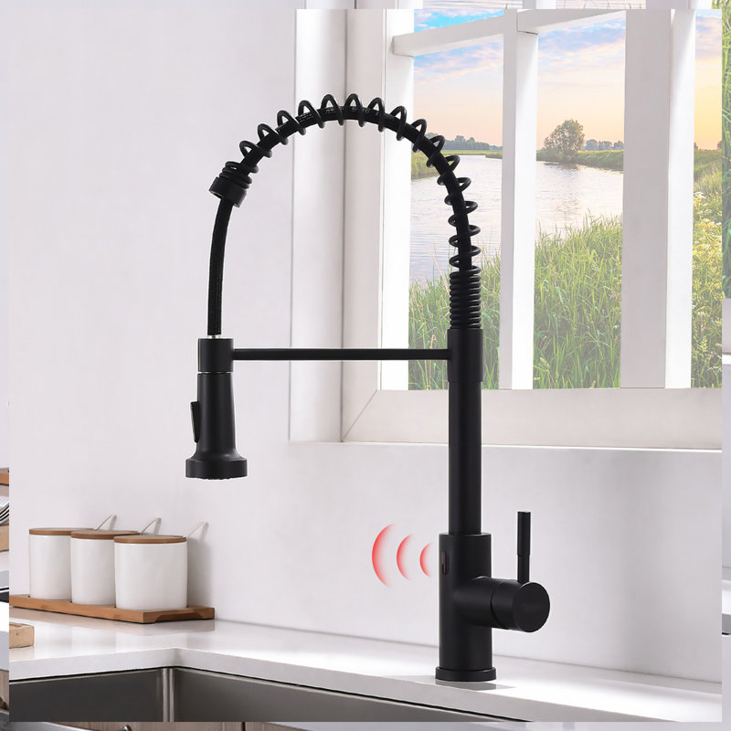 Touchless Automatic Kitchen Faucet - Smart, Hands , Black, Ceramic Filler, Brass, Model Smart Touchless, Stylish Look, Black