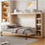 Lit escamotable double avec bibliothèque, naturel-811421443-811421445