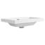 Lavabo de salle de bain en résine brillant blanc brillant 24 po, avec un look moderne, révélant un caractère durable
