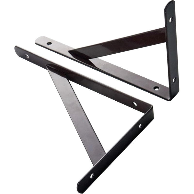 12 supports en forme de A en métal noir pour tablettes robustes, H 10 po x l 16 po x P 1,50 po