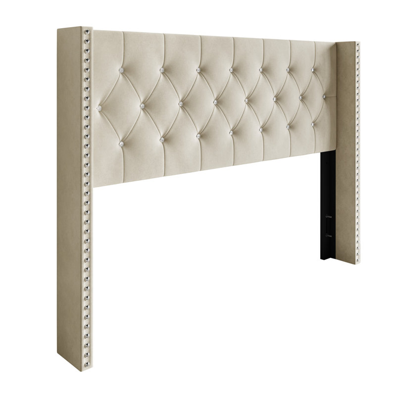 Tête de lit tapissier Gretna, Beige, Simple