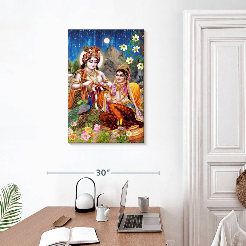 Adella adore Radha et Krishna, H 30 po x l 20 po