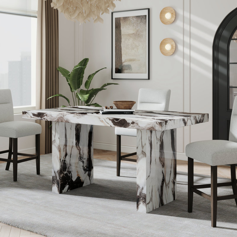 Table de salle à manger à hauteur de comptoir Roundhill Furniture Cavira