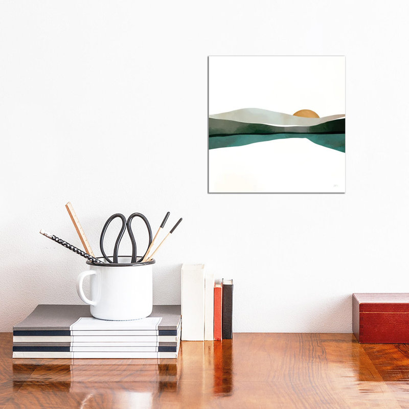 «Teal Sunset» par Bria Nicole, impression sur toile tendue, H 12 po x l 12 po x P 0,75 po