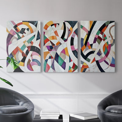 Abstract  Series  XXII  -Premium Gallery Wrapped Canvas Set -Ready to Hang