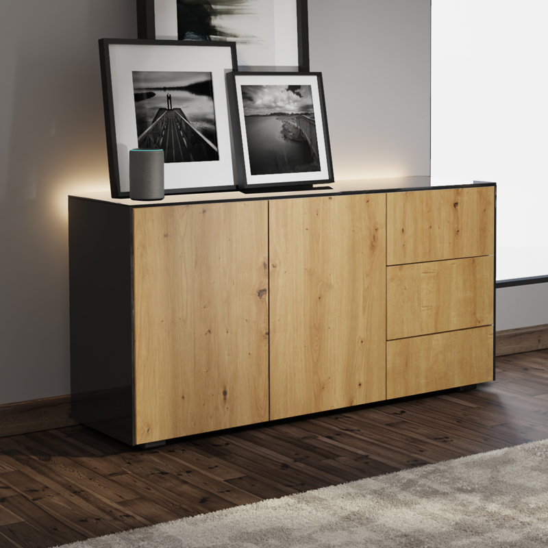 INTEL Sideboard, Black/Oak