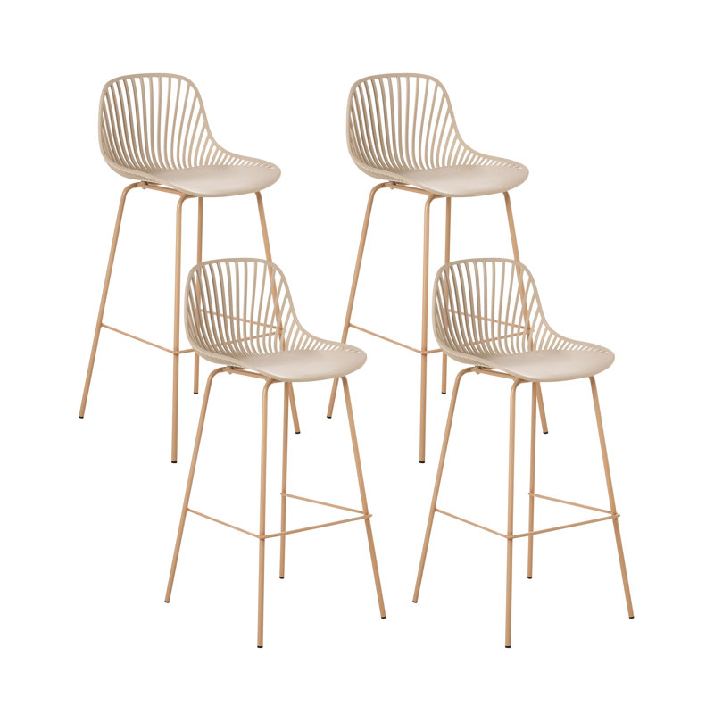 Counter Stool with Metal Frame, Beige