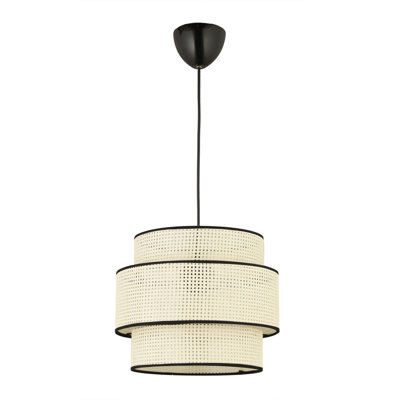 Elegant Chandelier with Adjustable Height (12.6 - 23.6 inches), Plastic Body & PVC Cap, Ø11.8 x 2.8 inches Base Plate | 1 x E27 Socket, Max 40W | Ideal for Modern Living Rooms & Dining Areas, IP20 Rated