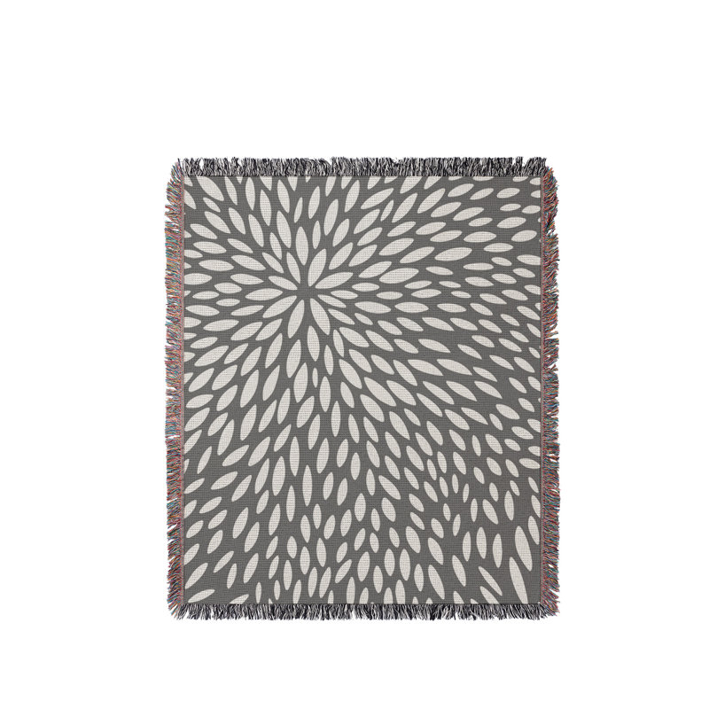 Jeté en coton Addy, Gris, 60 x 60