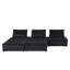 Canapé modulaire 5 pièces en velours noir, profondeur d'assise de 25,5 po, assise relaxante de 120 po avec sièges en mousse