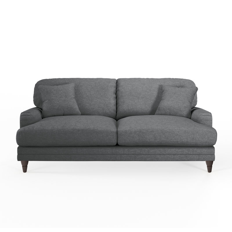 Adaku 3 Seater Sofa , Charcoal, Burnished Beech
