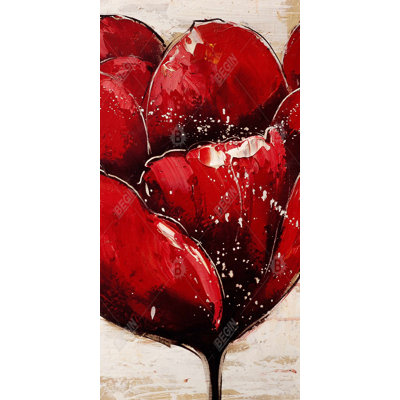 Red tulips closeup - 15.75"x31.50" Desk mat