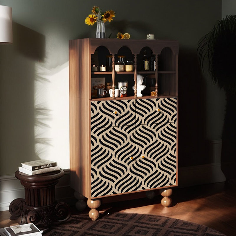 Armoire décorative de style français à motif floral simple